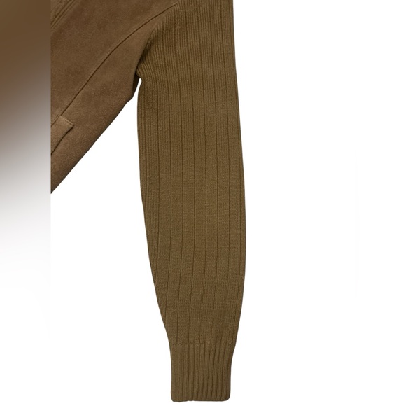 Vintage 80s 90s Suede Leather Knit Bomber Jacket Counter Action Women’s Medium - Picture 3 of 7